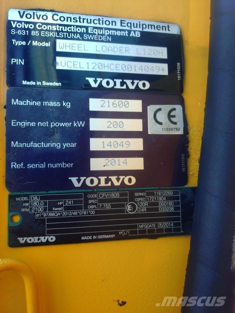 Volvo L120H Rataslaadurid