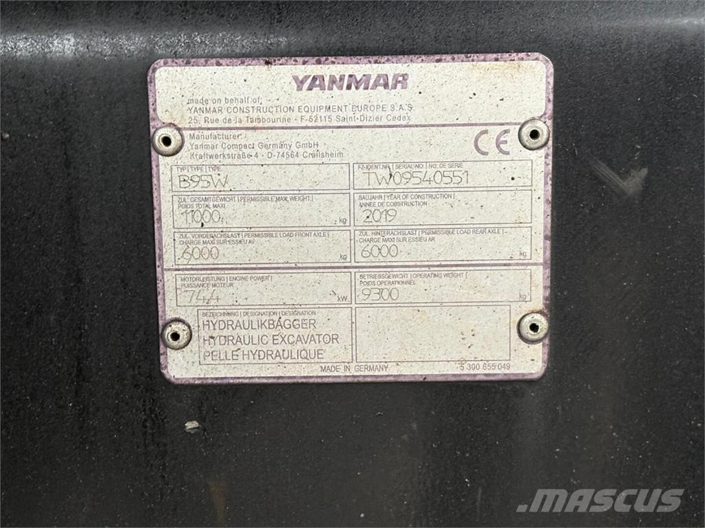 Yanmar B 95 W Ratasekskavaatorid