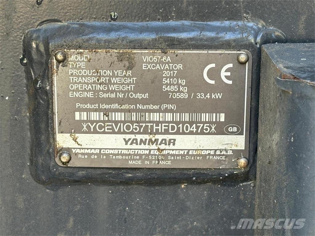 Yanmar VIO 57-6A Miniekskavaatorid < 7 t