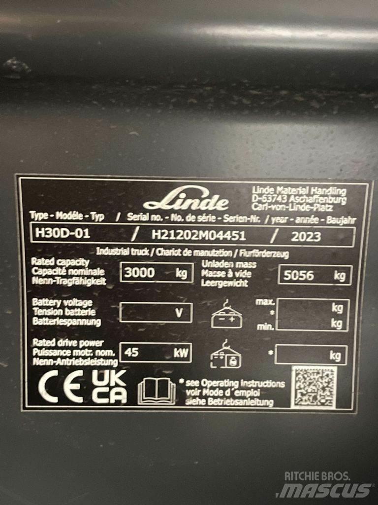 Linde H30D-01-1202 Diiseltõstukid