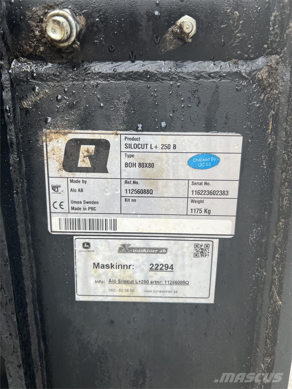 Ålö Silocut L+ 250 Muud lisaseadmed ja tarvikud