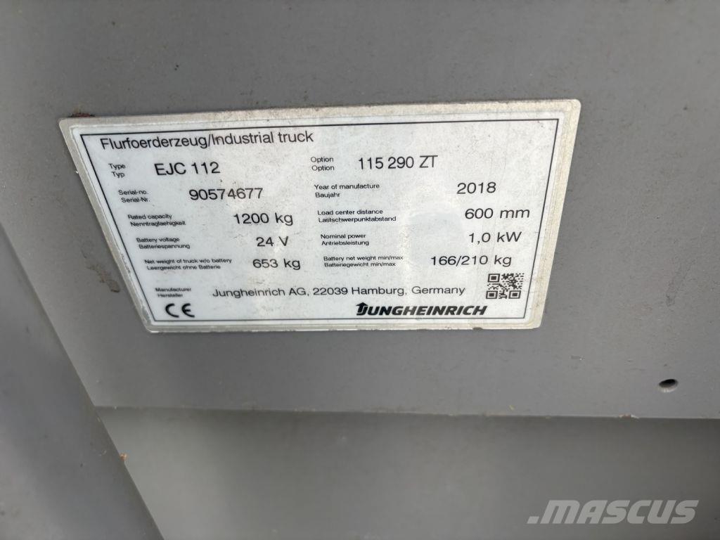 Jungheinrich EJC 112 Järelkäidavad virnastajad
