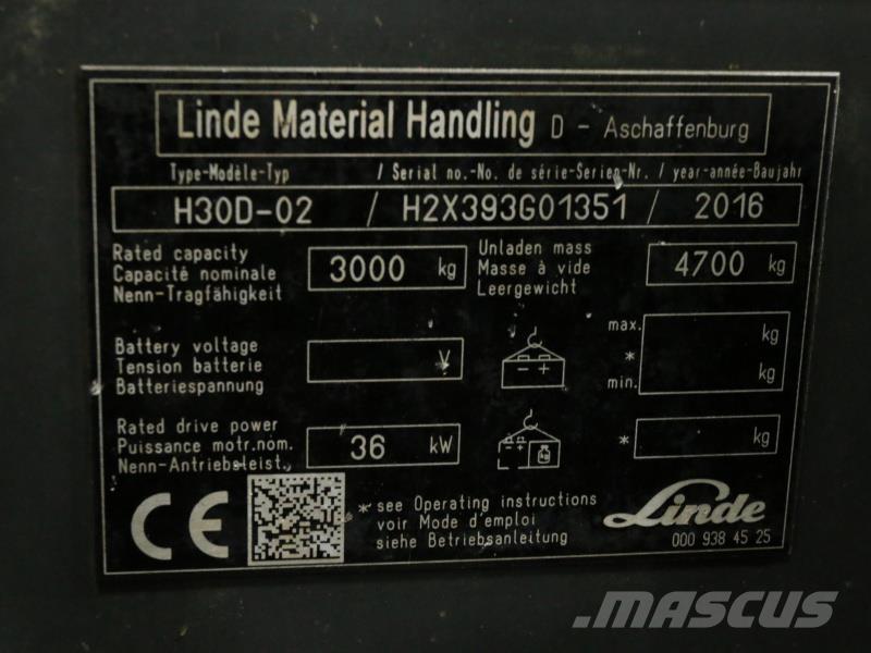 Linde H30D-02 393 DONOR Diiseltõstukid