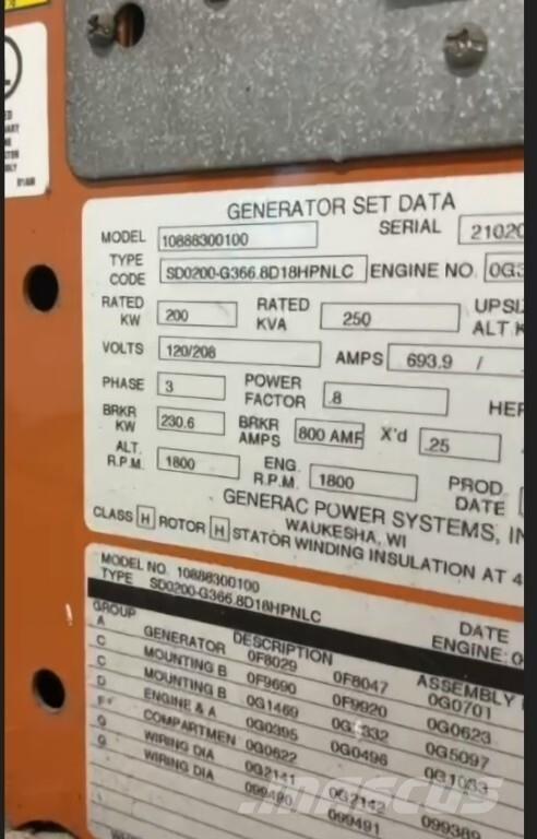 Generac SD200 Diiselgeneraatorid