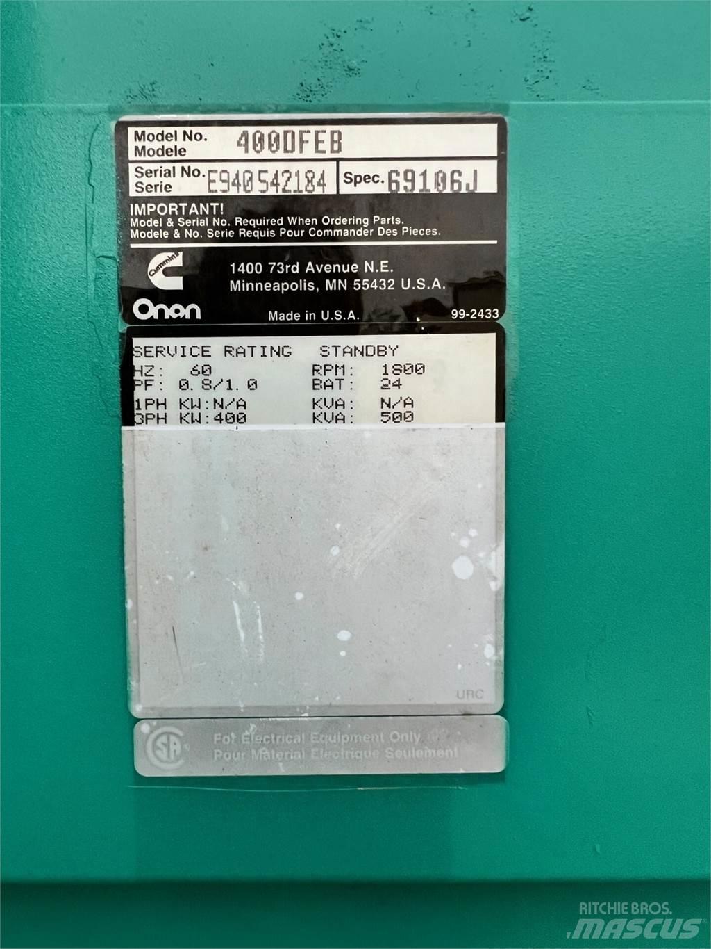 Onan 400kW Muud generaatorid