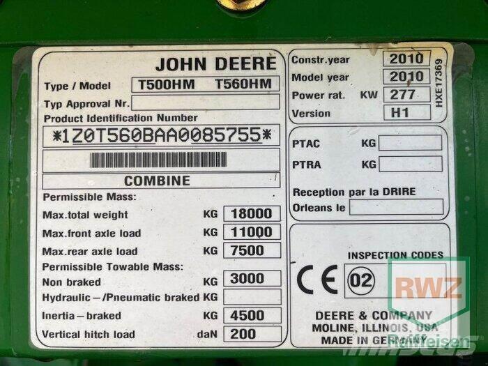 John Deere T560 Teraviljakombainid