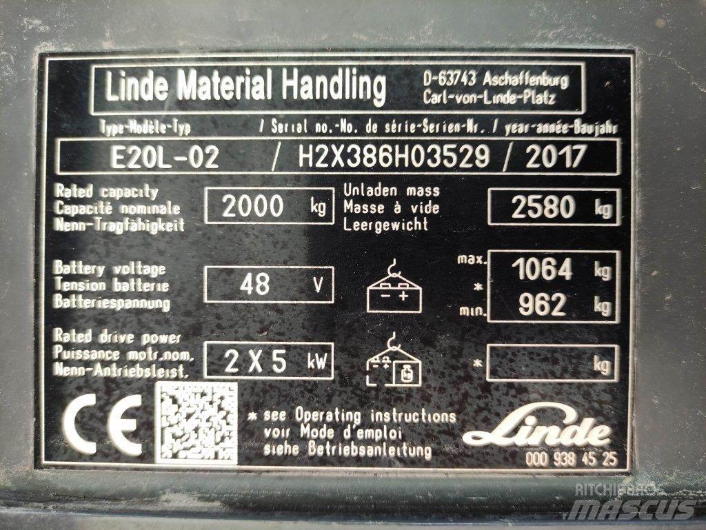 Linde E20L-02-386 Elektritõstukid