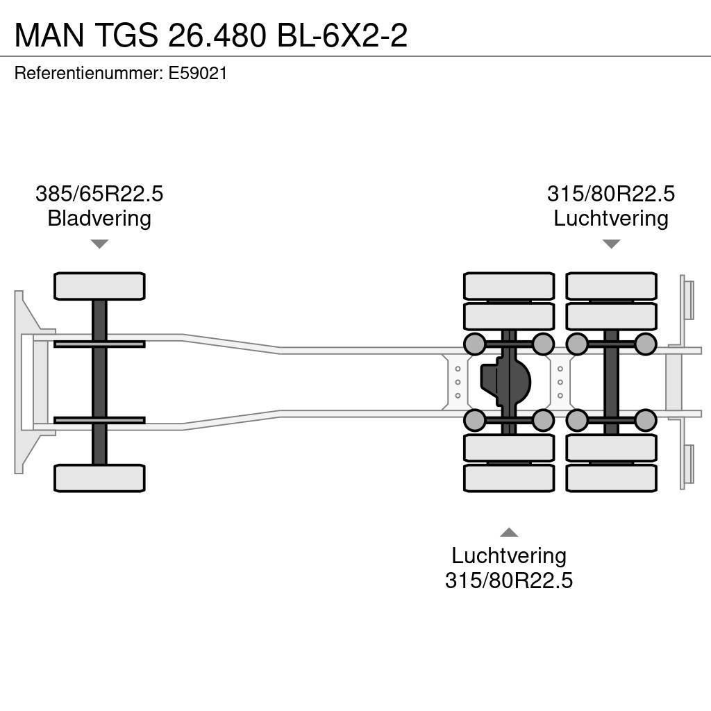MAN TGS 26.480 BL-6X2-2 Konteinerveokid