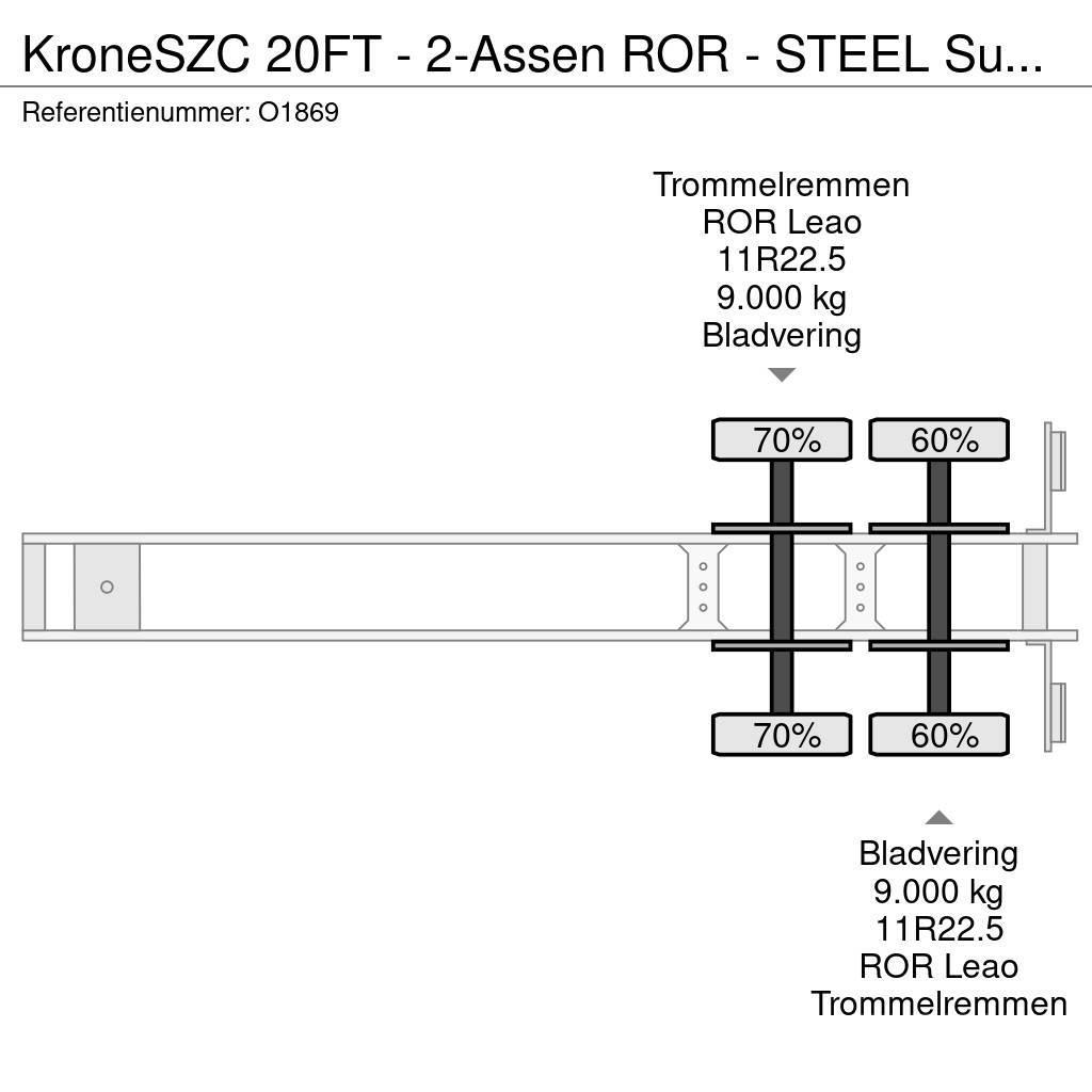 Krone SZC 20FT - 2-Assen ROR - STEEL Suspension - DOUBLE Konteinerveo poolhaagised