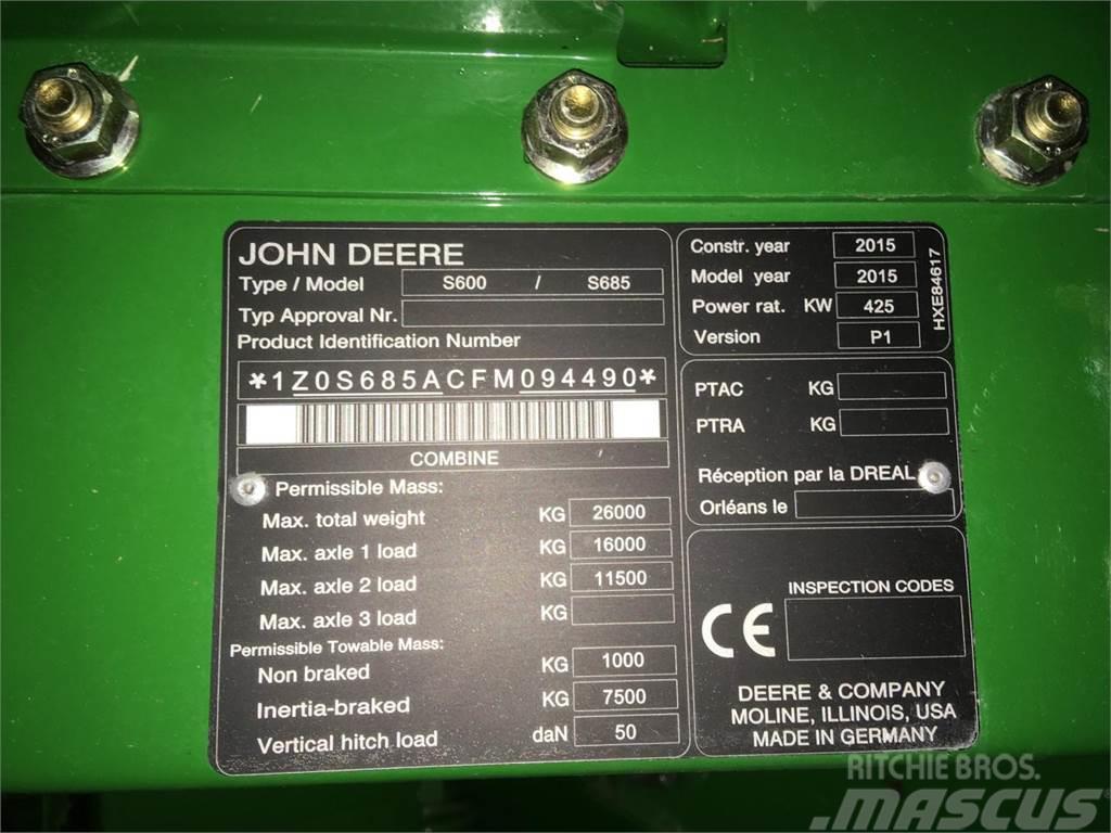 John Deere S685 Teraviljakombainid