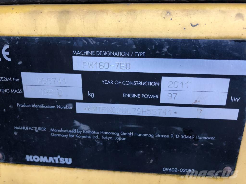 Komatsu PW160-7E0 Ratasekskavaatorid