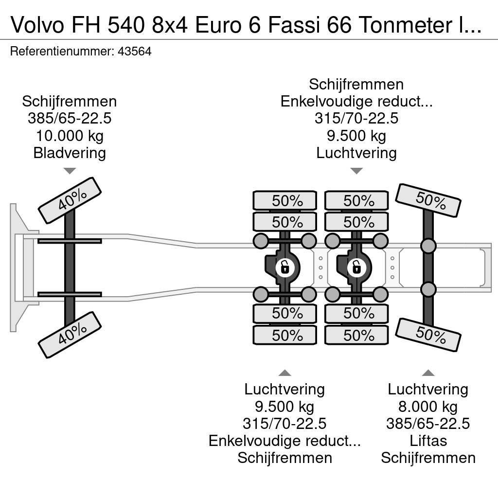 Volvo FH 540 8x4 Euro 6 Fassi 66 Tonmeter laadkraan + Fl Sadulveokid