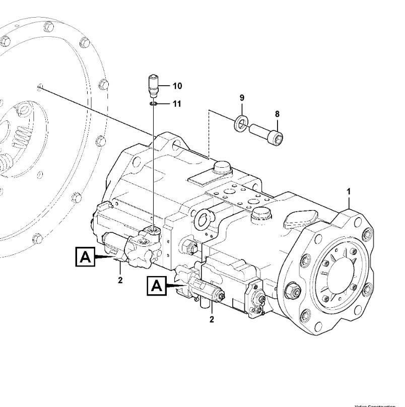 Volvo EC300D EC350D Main Pump 14632316 K5V160DT Ülekandemehhanism