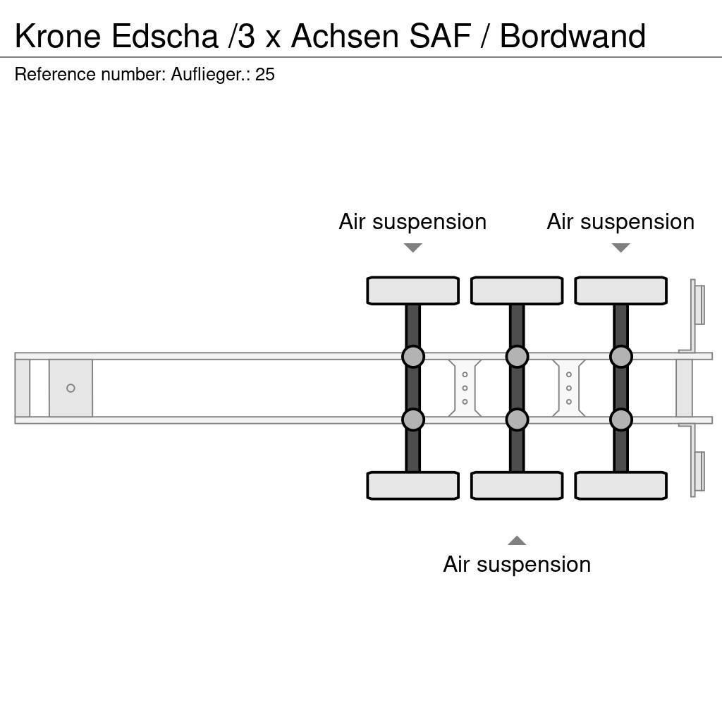 Krone Edscha /3 x Achsen SAF / Bordwand Tentpoolhaagised