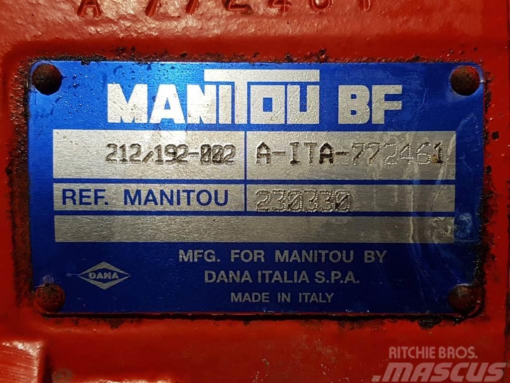 Manitou MT1233ST-230330-Spicer Dana 212/192-002-Axle/Achse Sillad