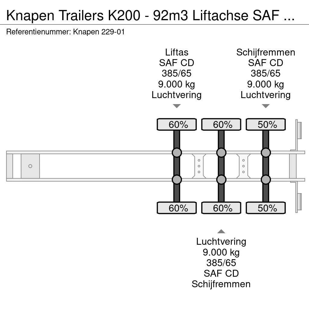 Knapen Trailers K200 - 92m3 Liftachse SAF Agrar APK/TUV 0 Liikuvpõrand poolhaagised