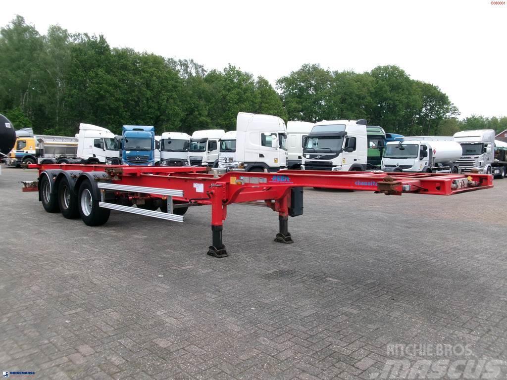 Asca 3-axle container trailer 20, 40, 45 ft Konteinerveo poolhaagised