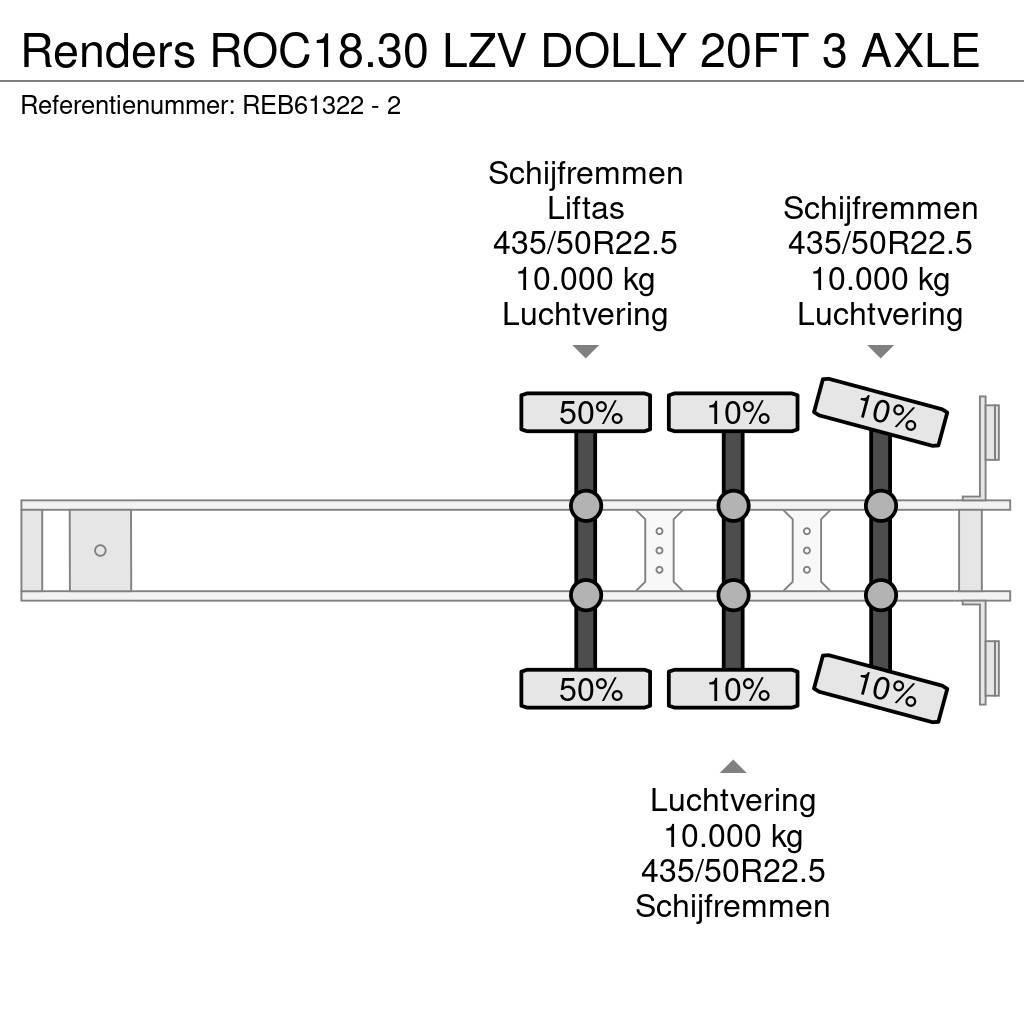 Renders ROC18.30 LZV DOLLY 20FT 3 AXLE Konteinerveo poolhaagised