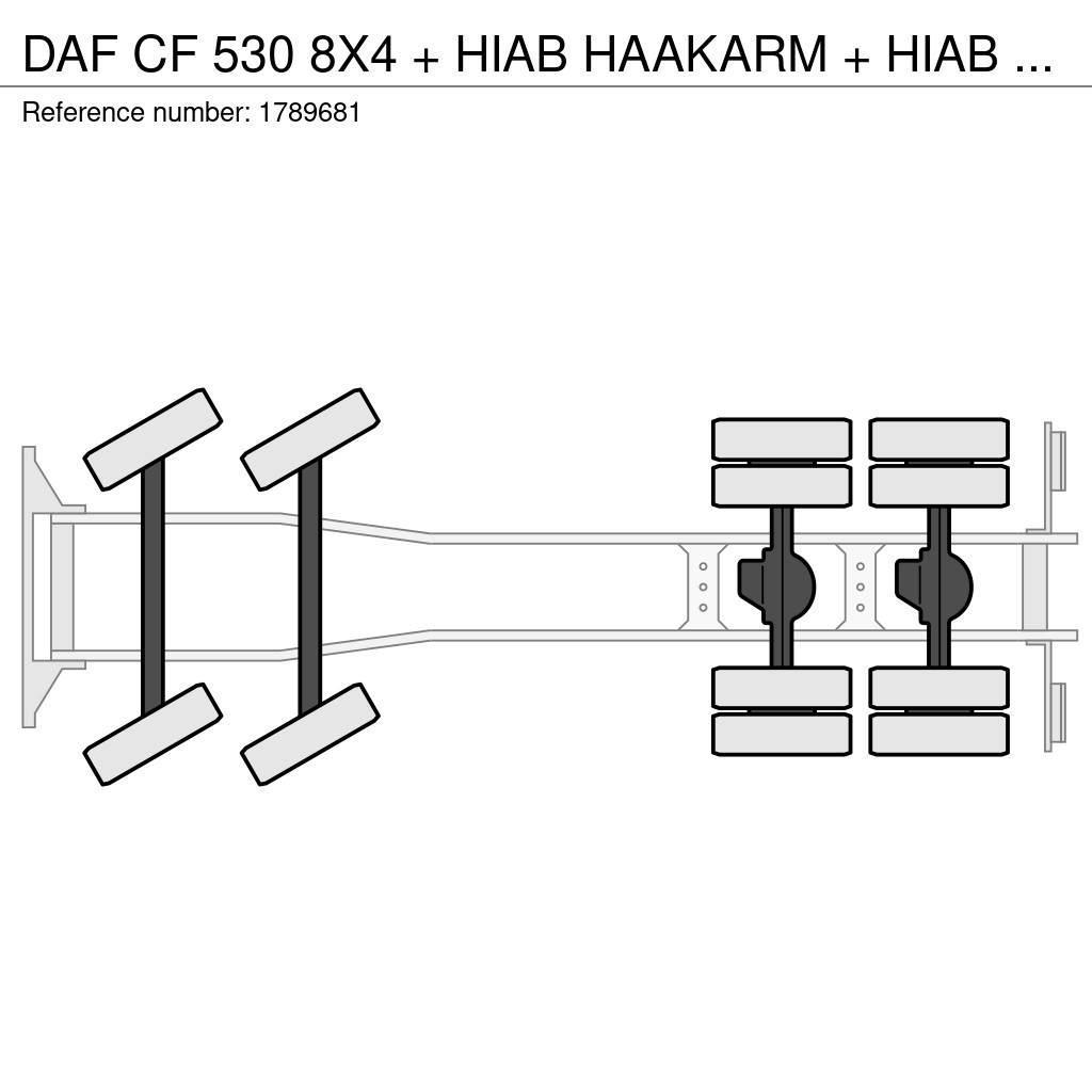 DAF CF 530 8X4 + HIAB HAAKARM + HIAB 262 EP-5 KRAAN/KR Hook lift trucks
