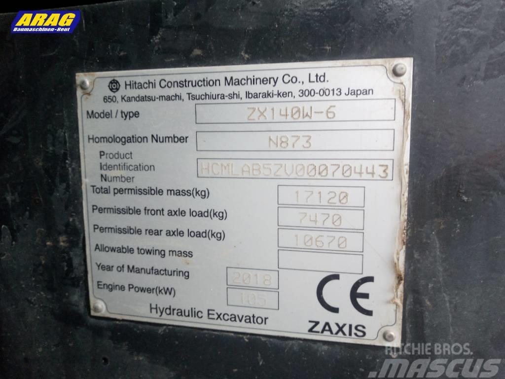 Hitachi ZX 140 W-6 Ratasekskavaatorid