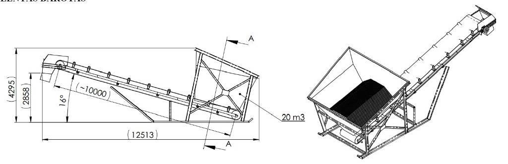  Conveier belt 1200 mm x 31 m + 15 m + Hopper Konveierid
