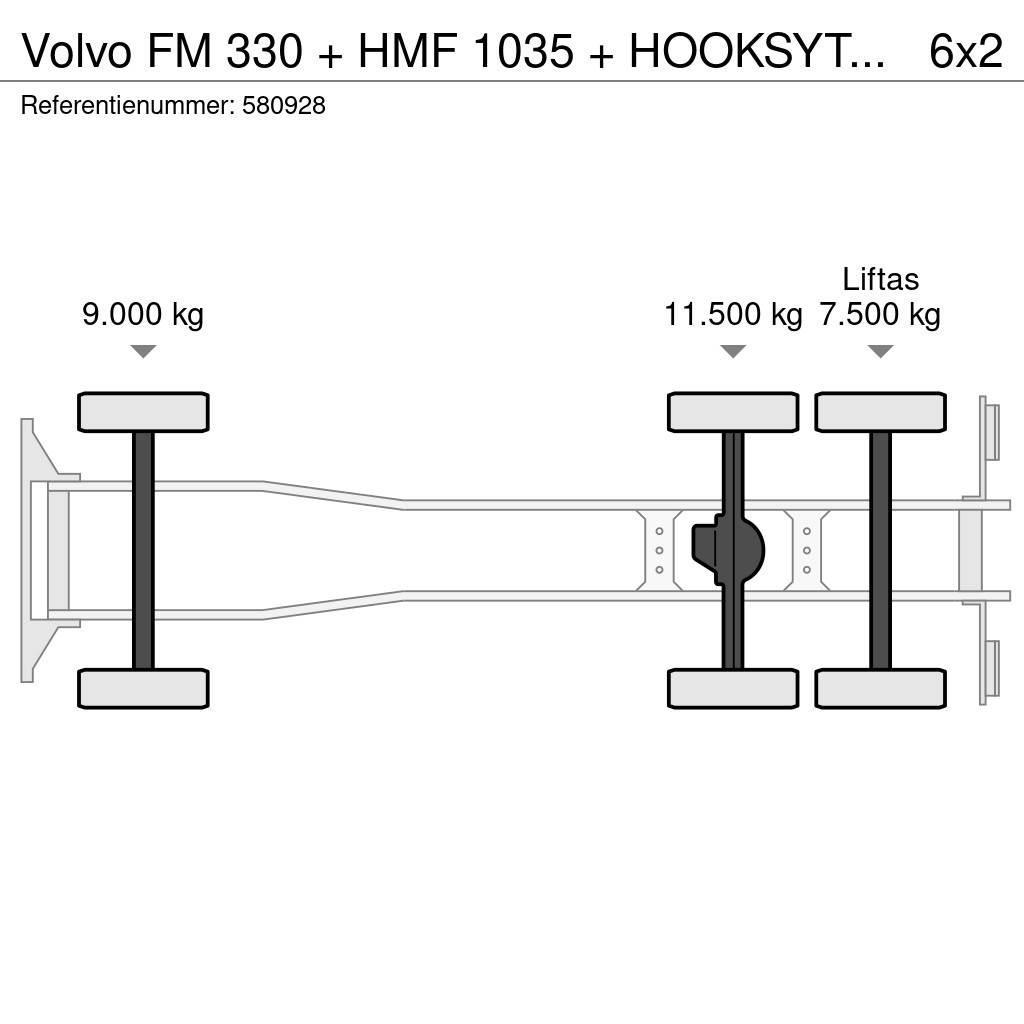 Volvo FM 330 + HMF 1035 + HOOKSYTEM HYVA + EURO 5 + 6X2 Konksliftveokid