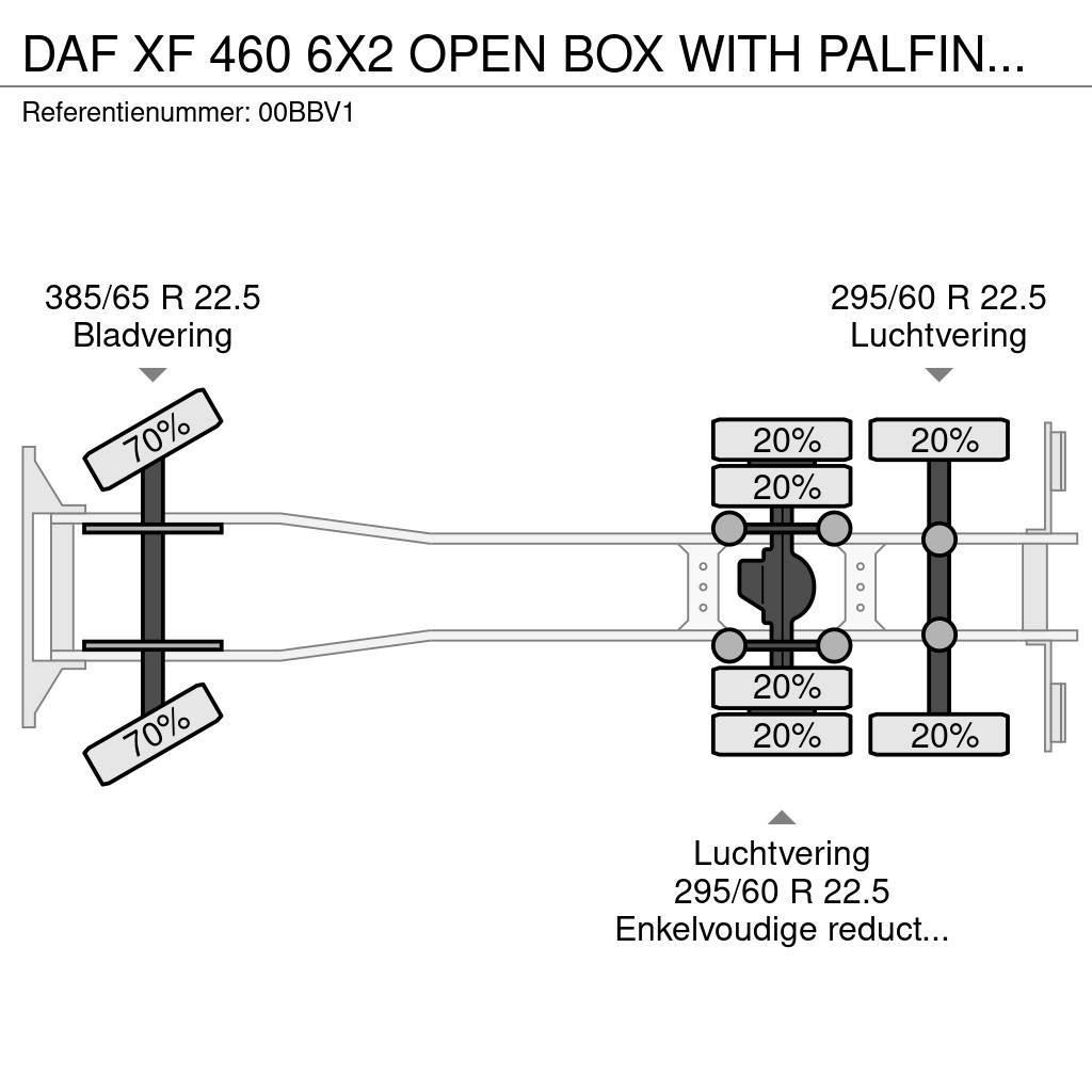 DAF XF 460 6X2 OPEN BOX WITH PALFINGER PK 50002 CRANE Maastikutõstukid