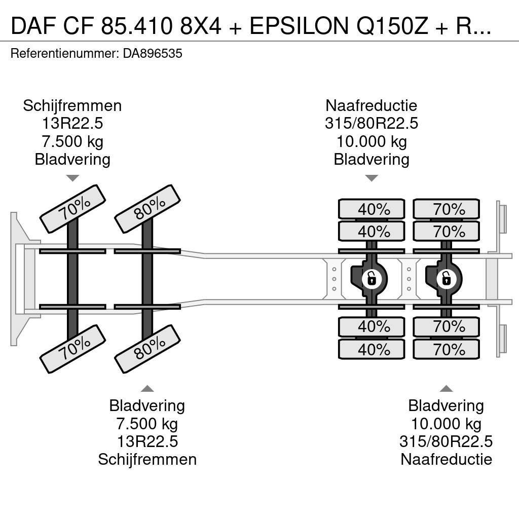 DAF CF 85.410 8X4 + EPSILON Q150Z + REMOTE - FULL STEE Kallurid