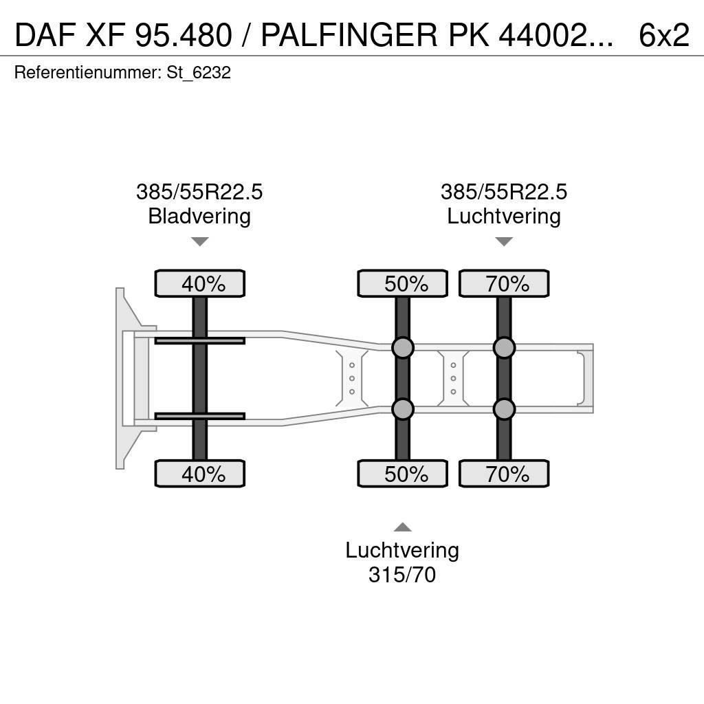 DAF XF 95.480 / PALFINGER PK 44002 / JIB / WINCH Sadulveokid