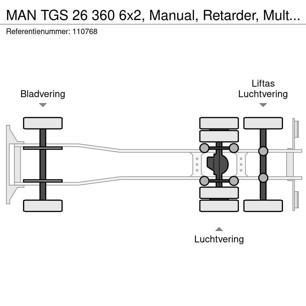 MAN TGS 26 360 6x2, Manual, Retarder, Multilift Konksliftveokid