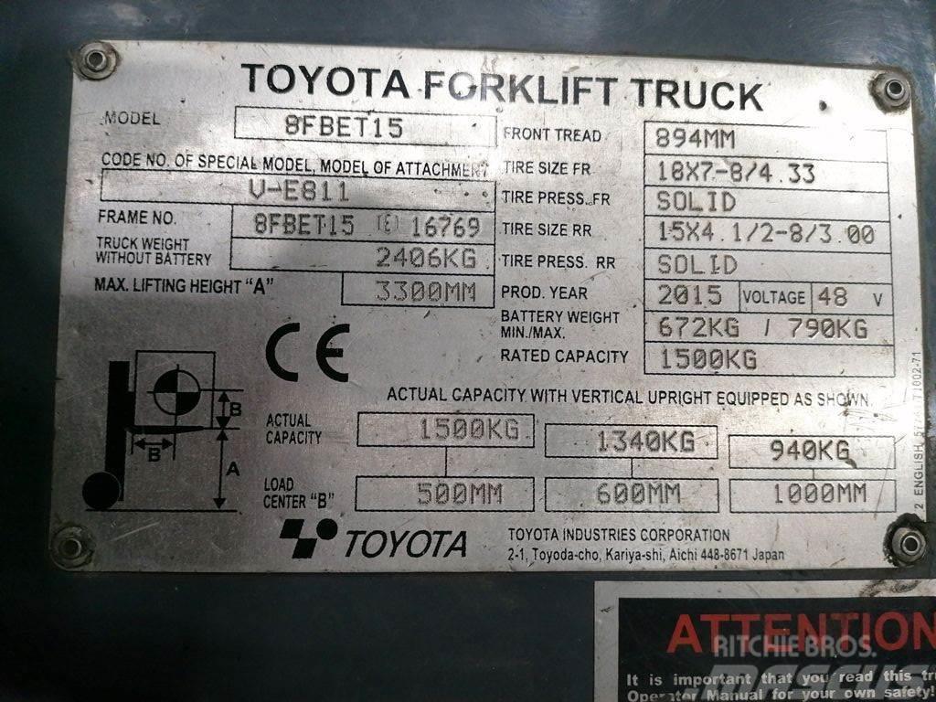 Toyota 8FBET15 Elektritõstukid