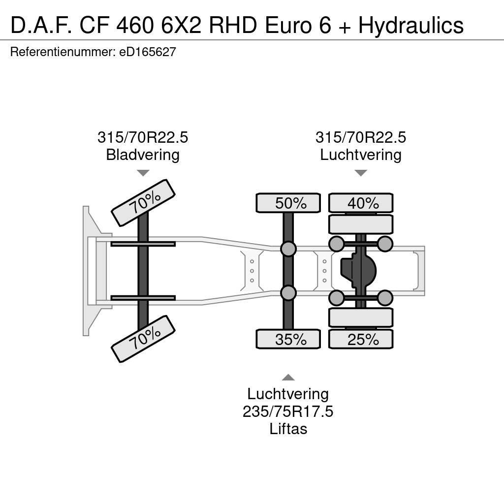 DAF CF 460 6X2 RHD Euro 6 + Hydraulics Sadulveokid