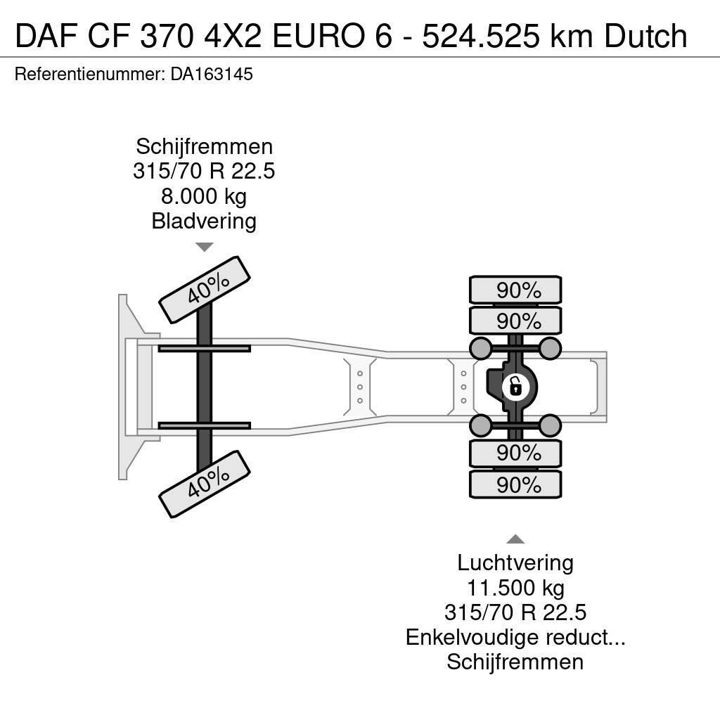 DAF CF 370 4X2 EURO 6 - 524.525 km Dutch Sadulveokid