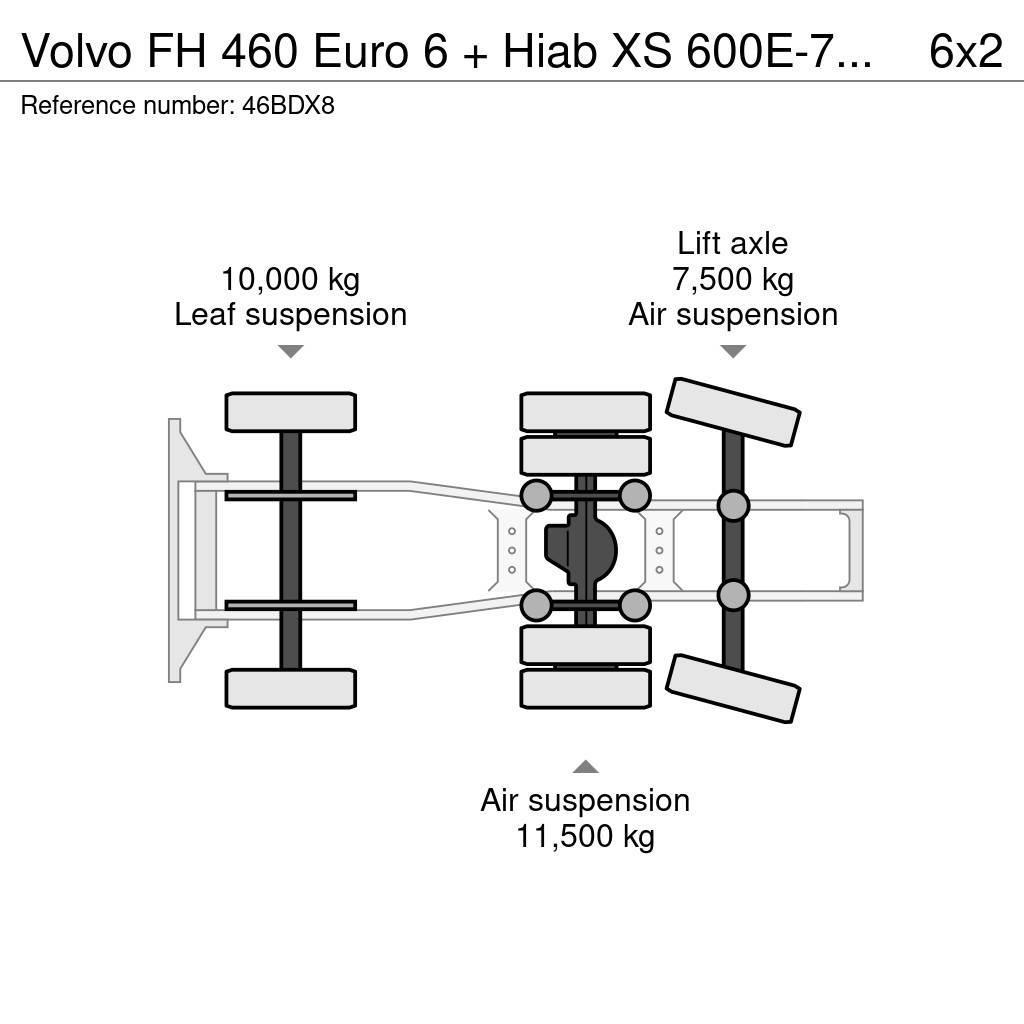 Volvo FH 460 Euro 6 + Hiab XS 600E-7 Hipro + Jib 135X-4 Sadulveokid
