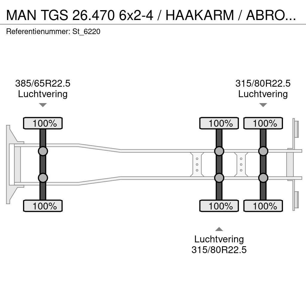 MAN TGS 26.470 6x2-4 / HAAKARM / ABROLKIPPER / NEW! Konksliftveokid