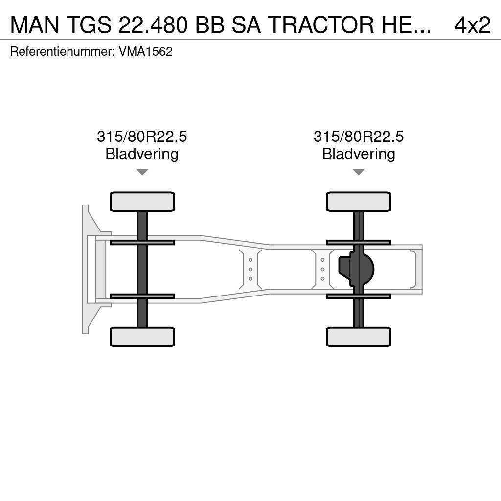 MAN TGS 22.480 BB SA TRACTOR HEAD (8 units) Sadulveokid