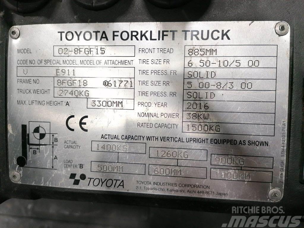 Toyota 02-8FGF15 Gaasitõstukid
