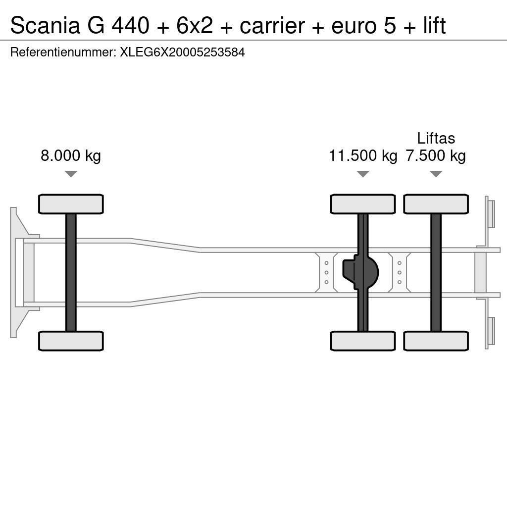 Scania G 440 + 6x2 + carrier + euro 5 + lift Külmikautod