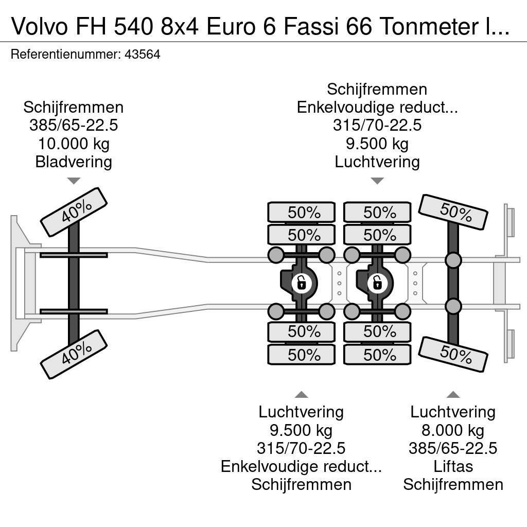 Volvo FH 540 8x4 Euro 6 Fassi 66 Tonmeter laadkraan + Fl Maastikutõstukid