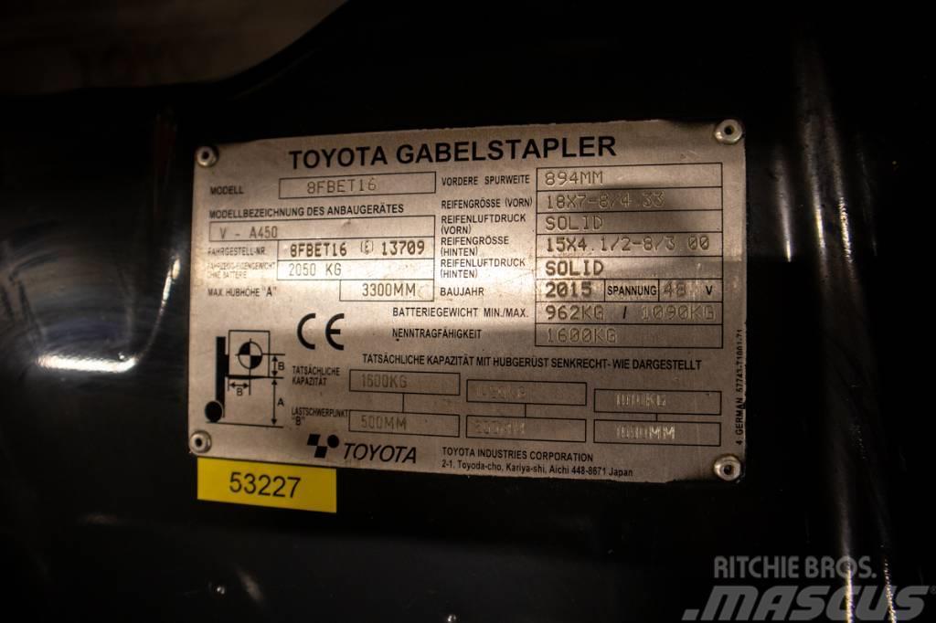 Toyota 8 FB ET 16, smidig 1,6 tons motviktstruck Elektritõstukid