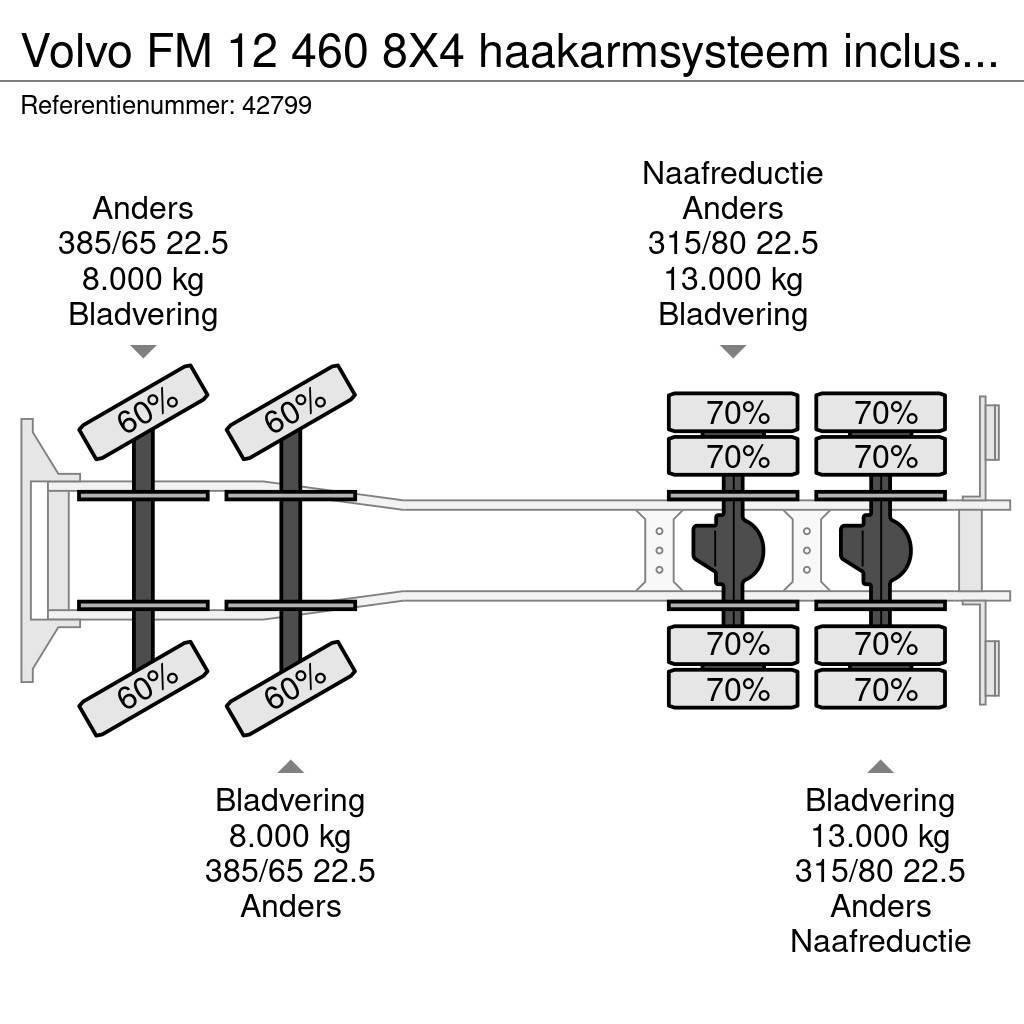Volvo FM 12 460 8X4 haakarmsysteem inclusief container m Konksliftveokid