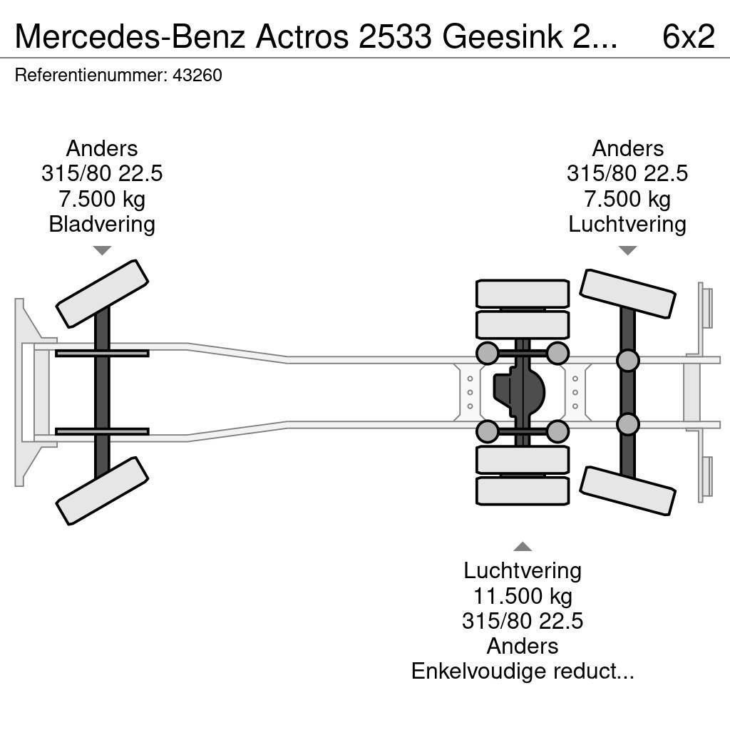 Mercedes-Benz Actros 2533 Geesink 23m³ GEC Welvaarts weegsysteem Prügiautod