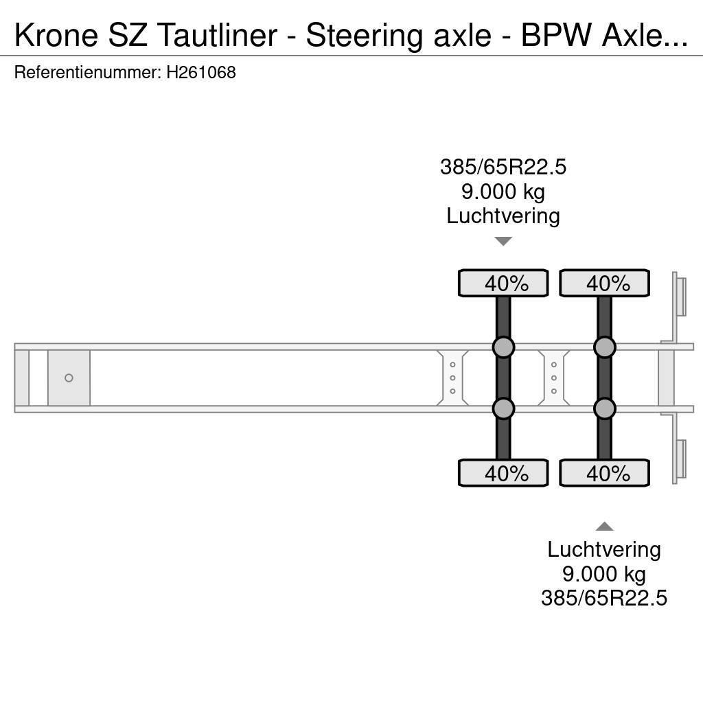 Krone SZ Tautliner - Steering axle - BPW Axle - Sliding Tentpoolhaagised