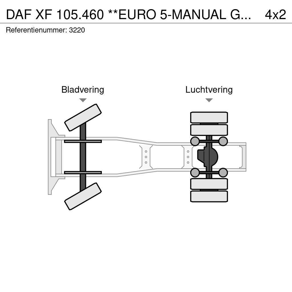 DAF XF 105.460 **EURO 5-MANUAL GEARBOX-ITALIAN TRUCK** Sadulveokid