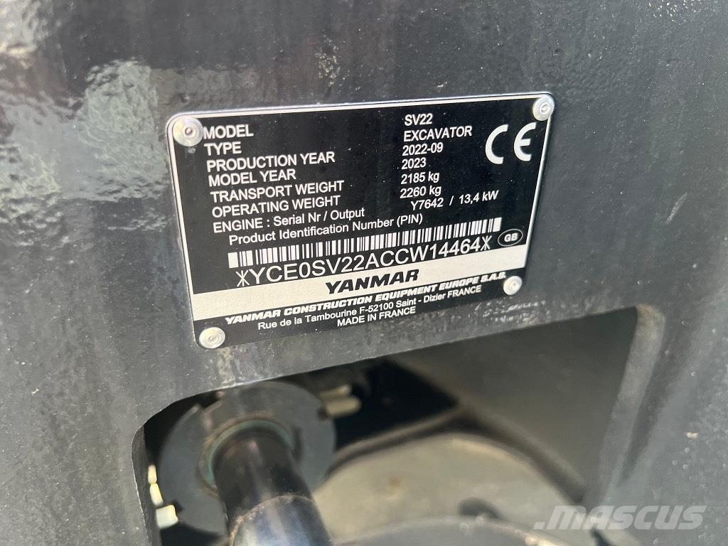 Yanmar SV22 Miniekskavaatorid < 7 t