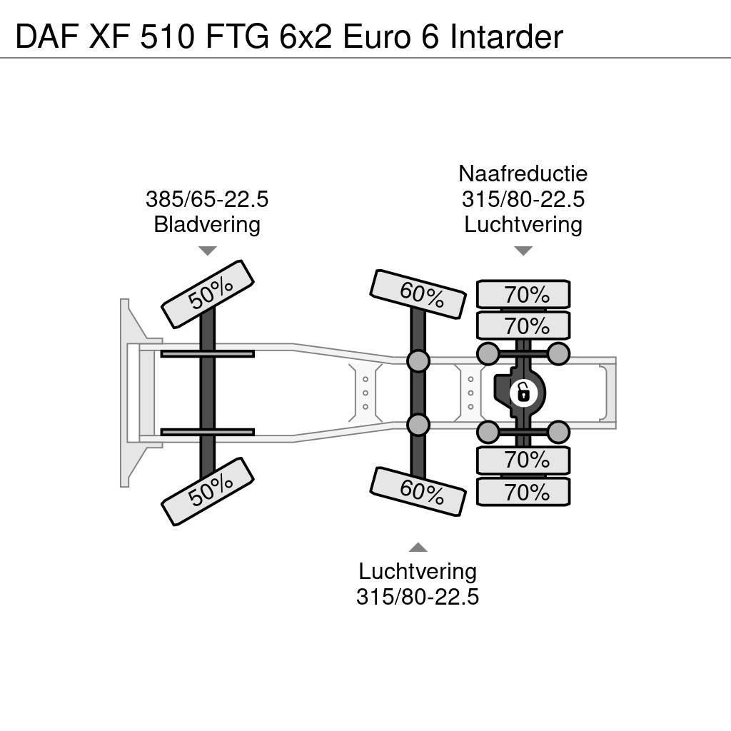 DAF XF 510 FTG 6x2 Euro 6 Intarder Sadulveokid