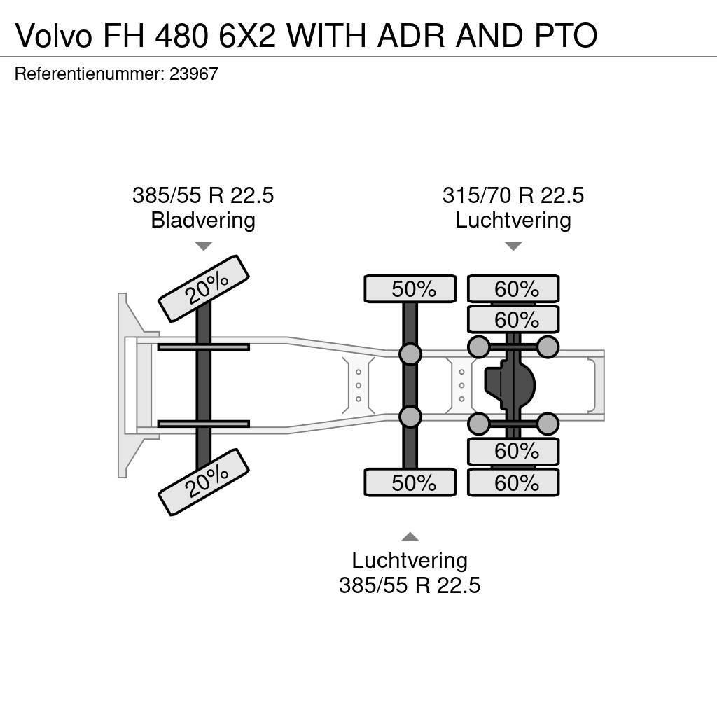 Volvo FH 480 6X2 WITH ADR AND PTO Sadulveokid