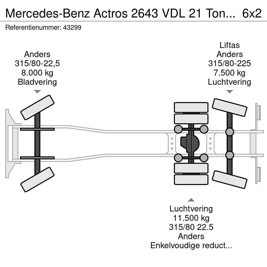 Mercedes-Benz Actros 2643 VDL 21 Ton haakarmsysteem Konksliftveokid
