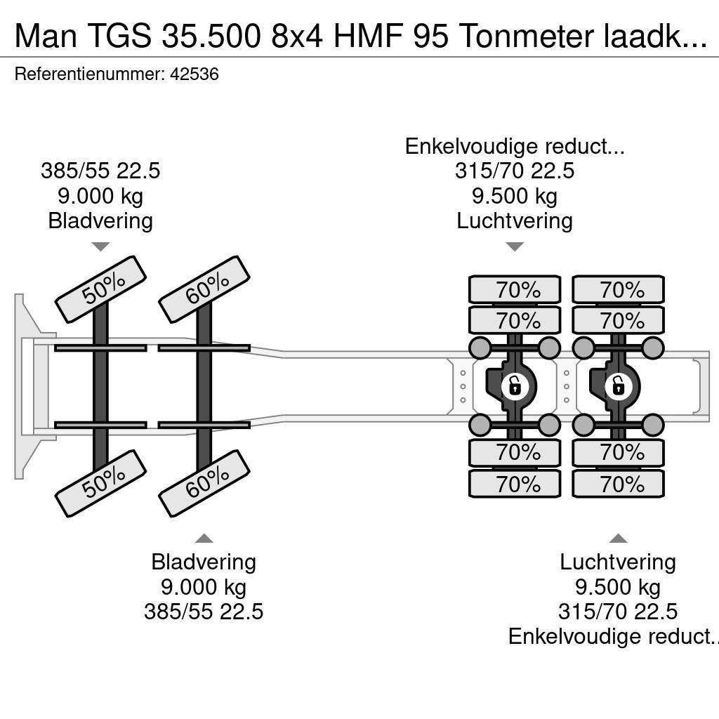 MAN TGS 35.500 8x4 HMF 95 Tonmeter laadkraan bj. 2019! Sadulveokid