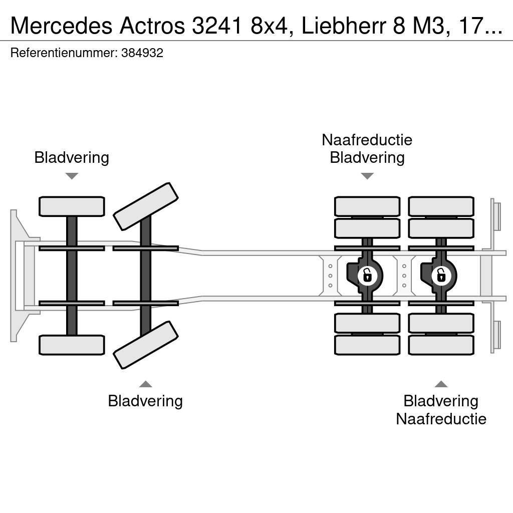 Mercedes-Benz Actros 3241 8x4, Liebherr 8 M3, 17 mtr belt, Remot Betooniveokid